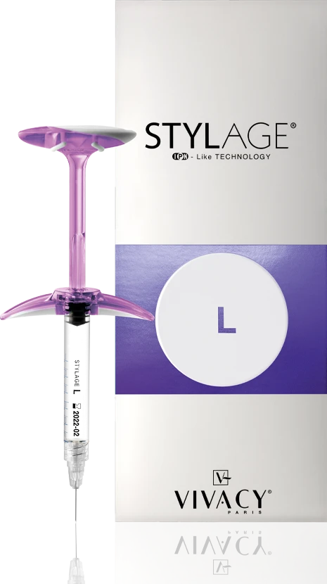 Оригинальный препарат Stylage L — шприц Bi-SOFT и упаковка Laboratoires Vivacy