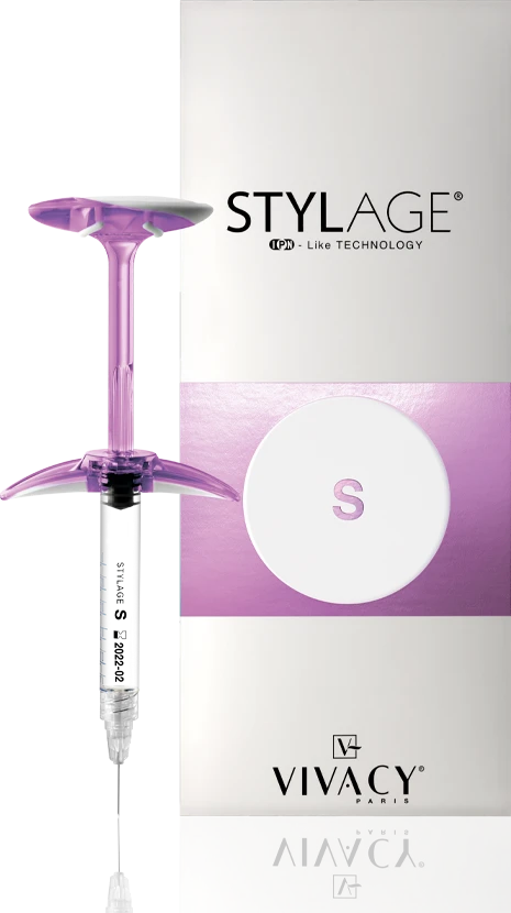 Оригинальный препарат Stylage S — шприц Bi-SOFT и упаковка Laboratoires Vivacy